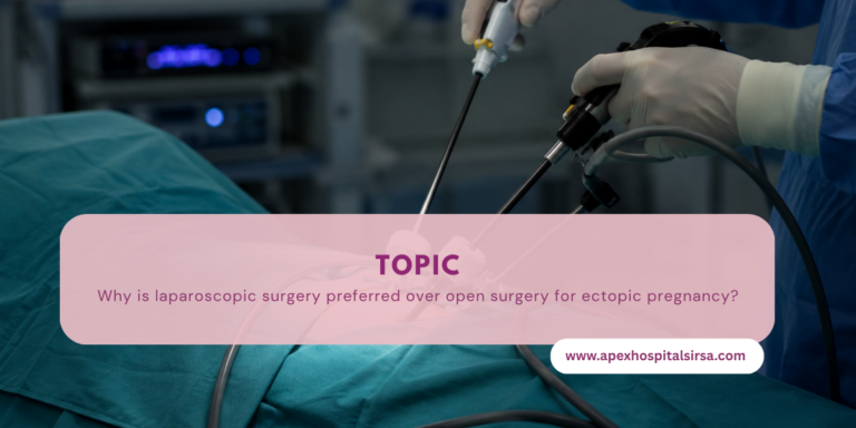 Why is laparoscopic surgery preferred over open surgery for ectopic pregnancy
